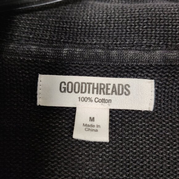 Goodthreads Men's Cardigan Size M Gray Cotton Casual Knitwear Outdoor Timeless - Picture 2 of 7